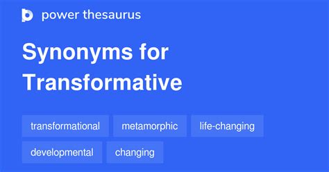 transformative synonyms|Transformative Definition & Meaning